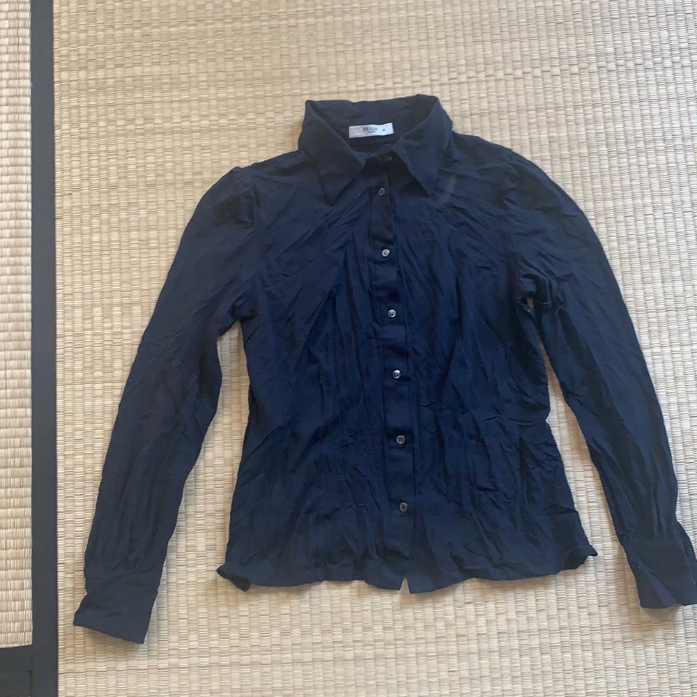 Prada navy black shirt top size 40 small